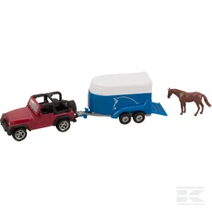 Siku Jeep med hestetrailer